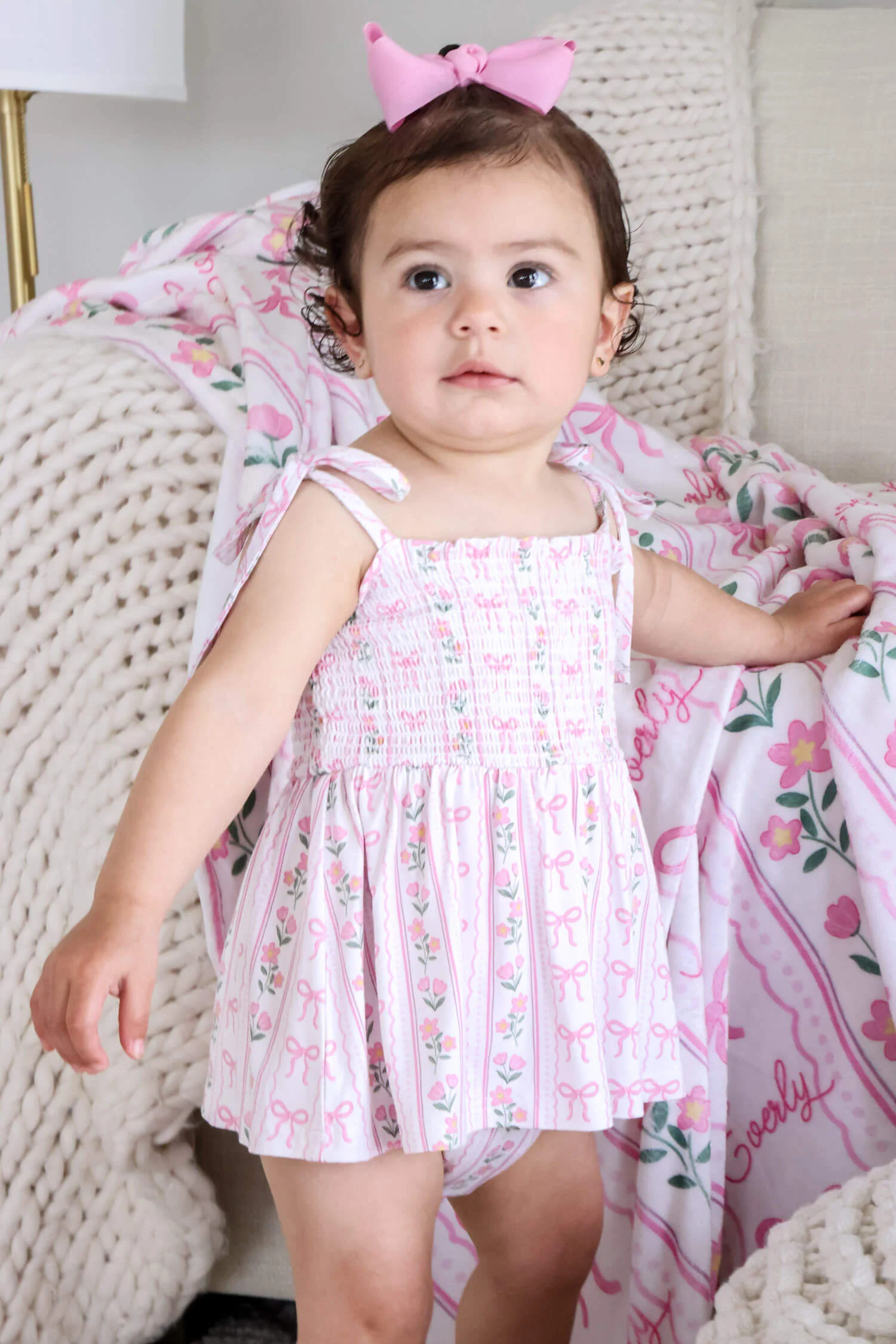 Smocked Twirl Bodysuit | Coquette Garden - Image 8