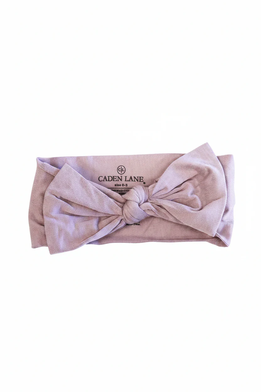 Solid Dusty Purple Knit Large Bow Headwrap
