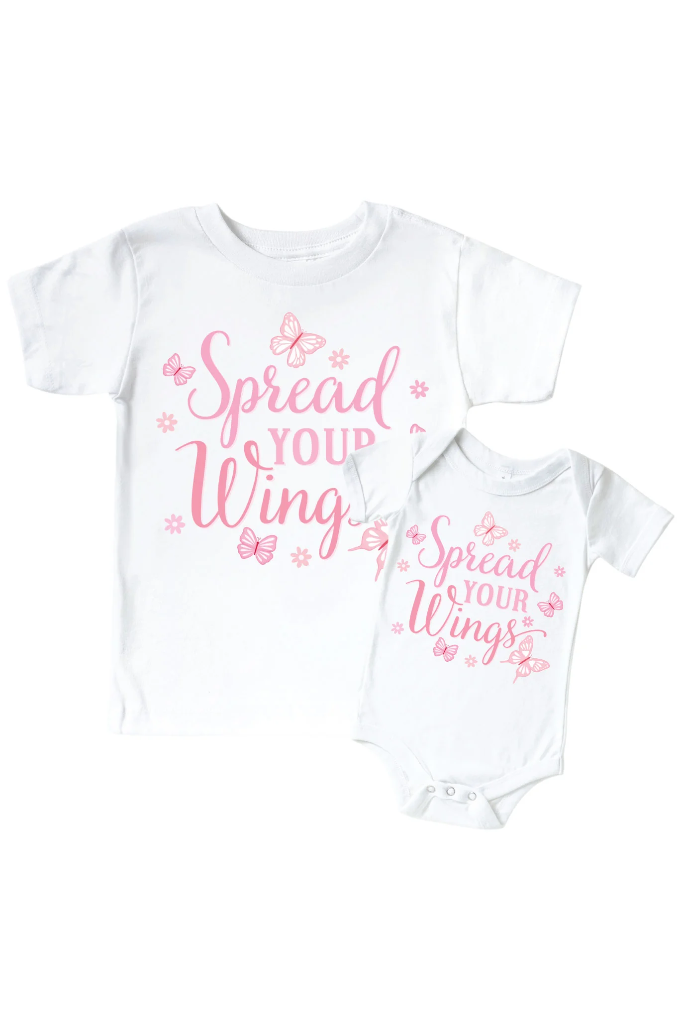 Spread Your Wings Graphic Bodysuit & Kids Tee | White