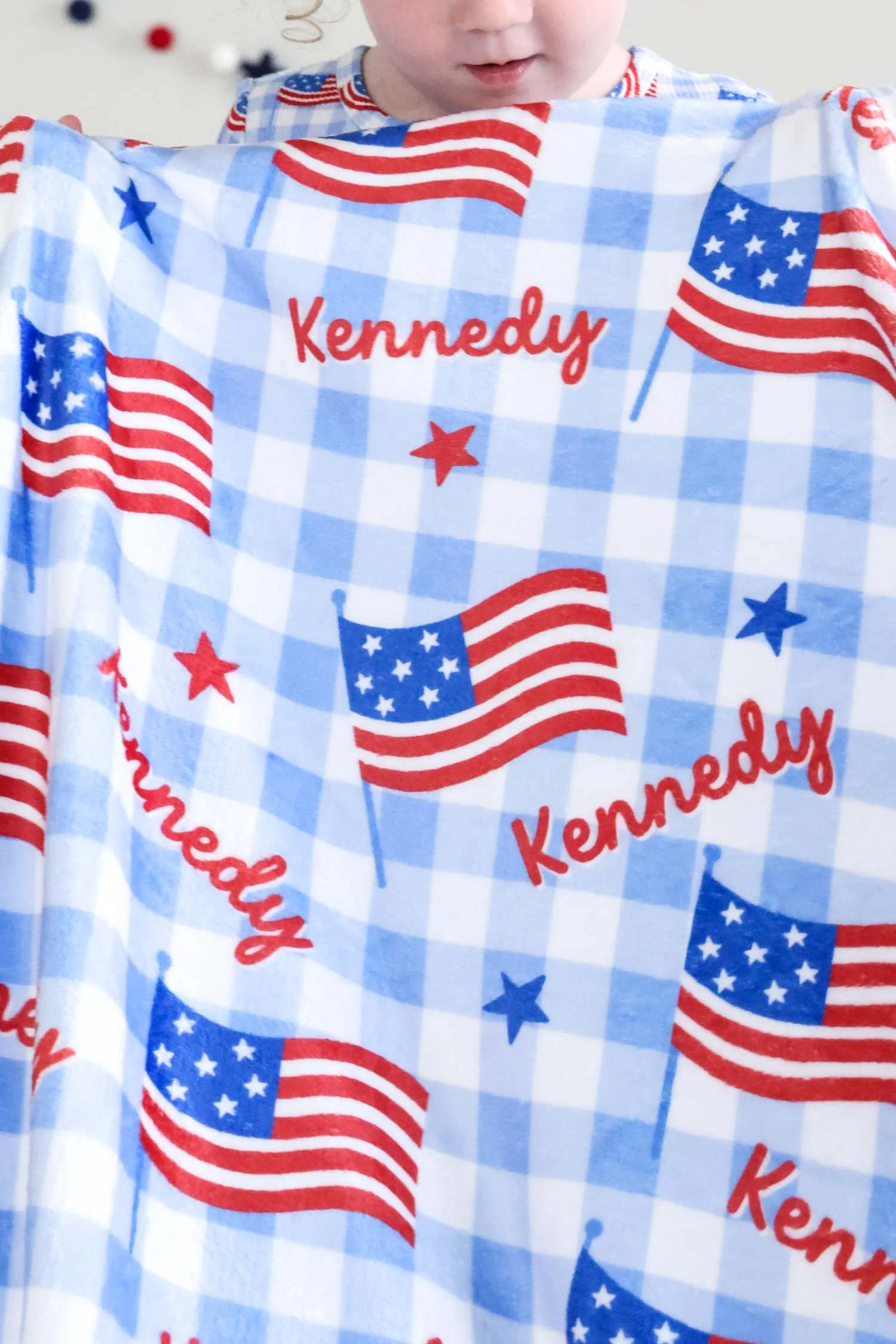 Personalized Kids Blanket | Star-Spangled Picnic - Image 3