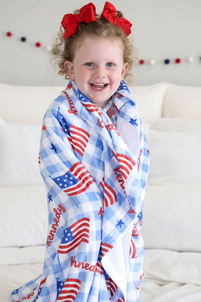 Personalized Kids Blanket | Star-Spangled Picnic - Image 6