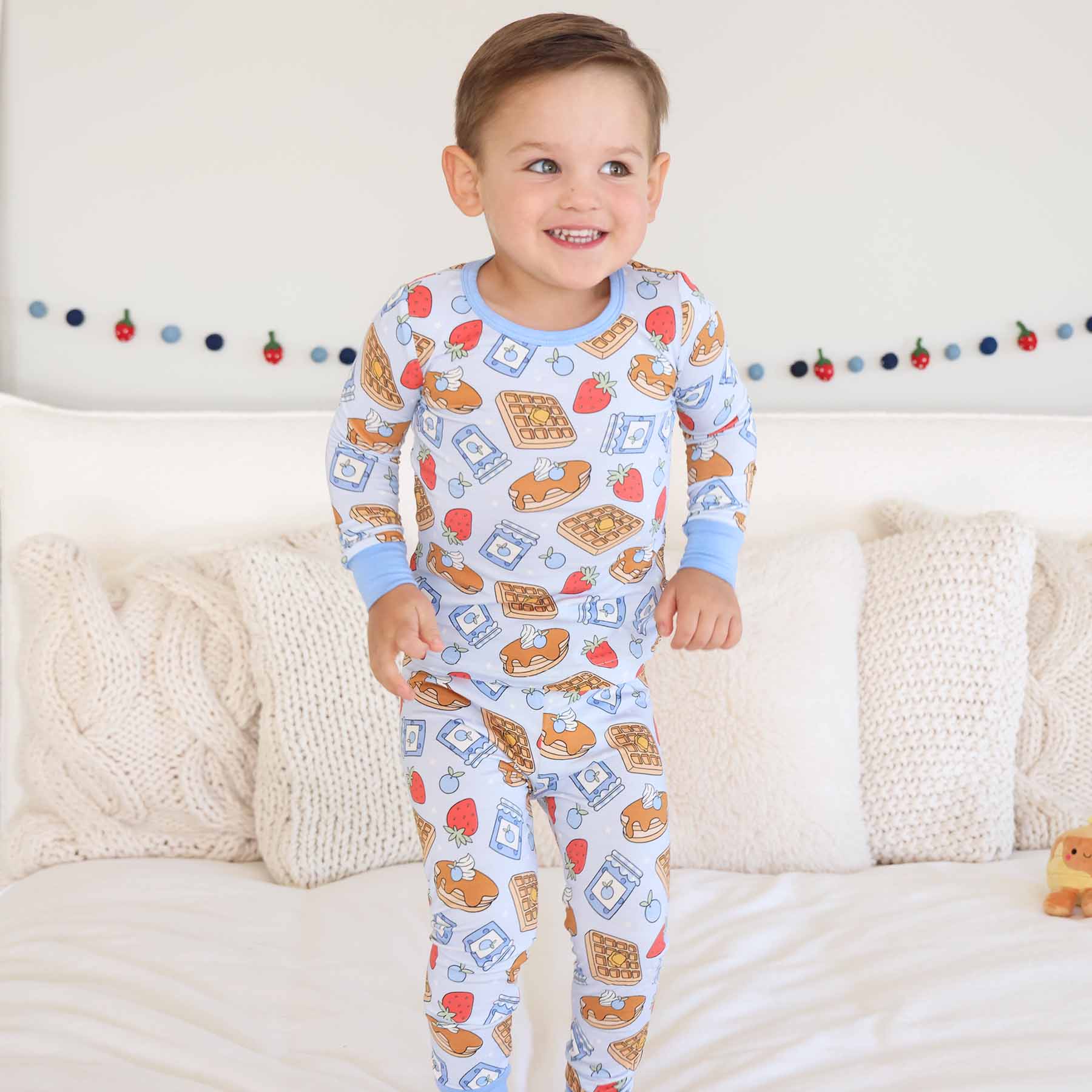 Sweet Stacks Two Piece Pajama Set | Blue - Image 2