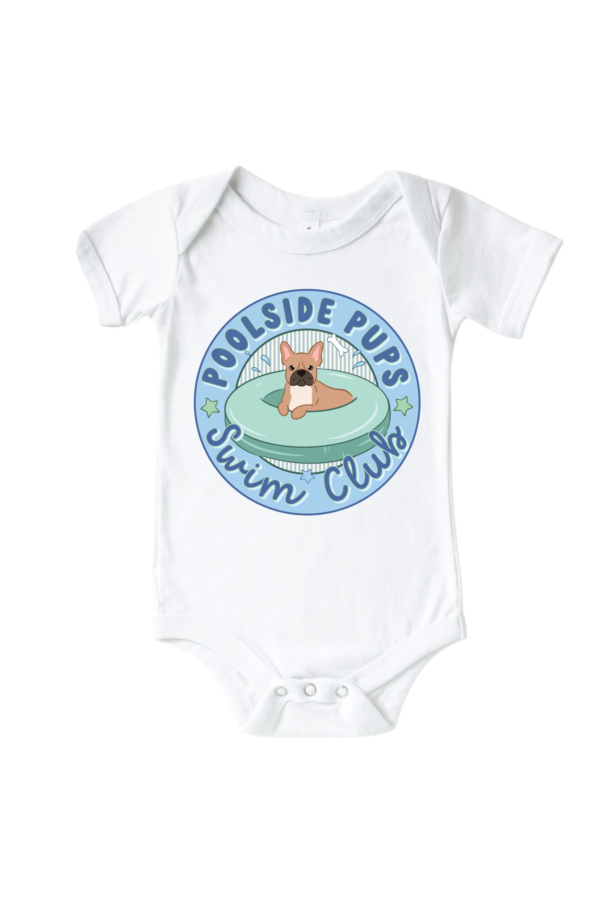 Swim Club Blue Graphic Bodysuit & Kids Tee | White - Image 2