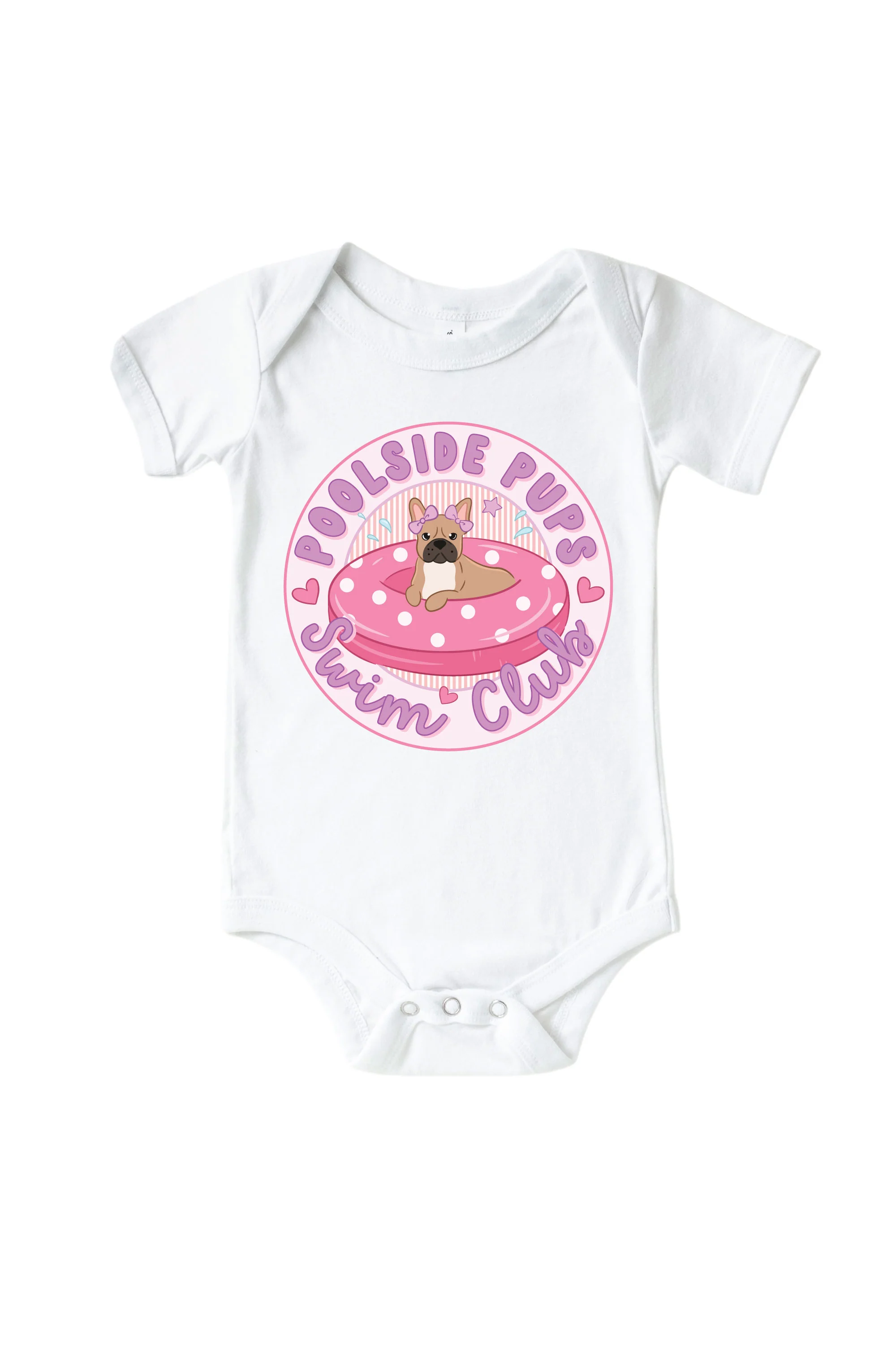 Swim Club Pink Graphic Bodysuit & Kids Tee | White - Image 2