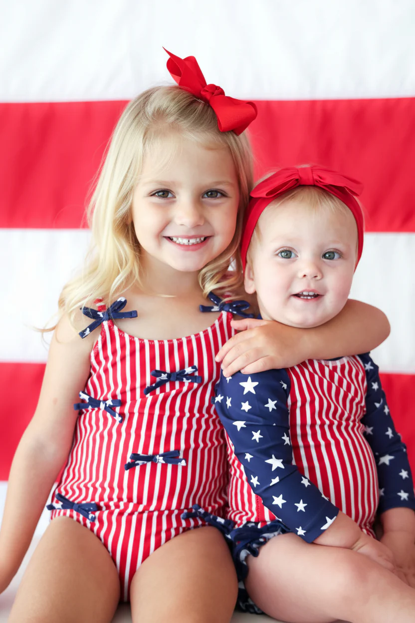 Tiny Bows One Piece | Stars & Stripes Party - Image 12