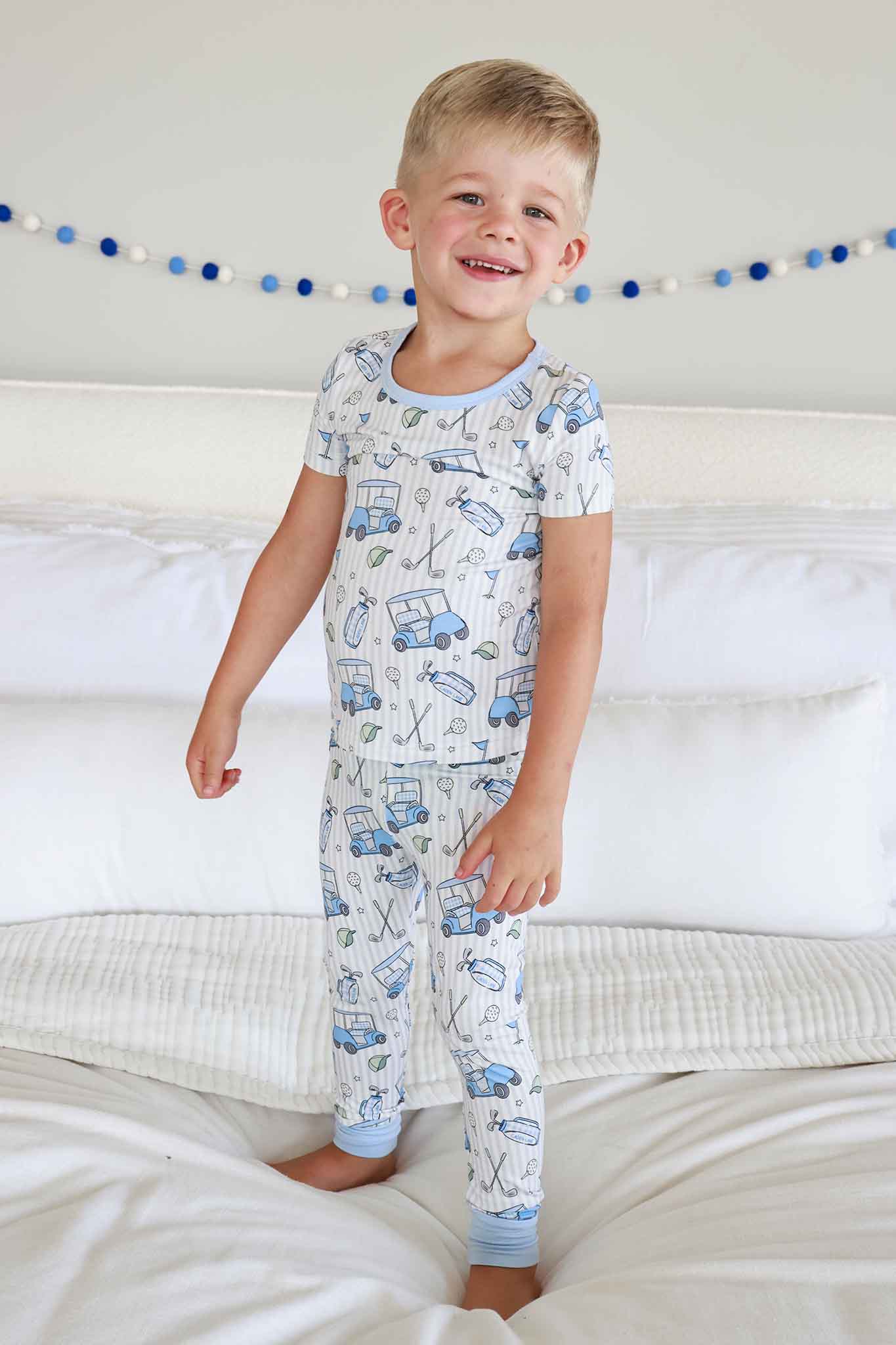 Two Piece Bamboo Pajama Set | Caddie Crew Blue - Image 5