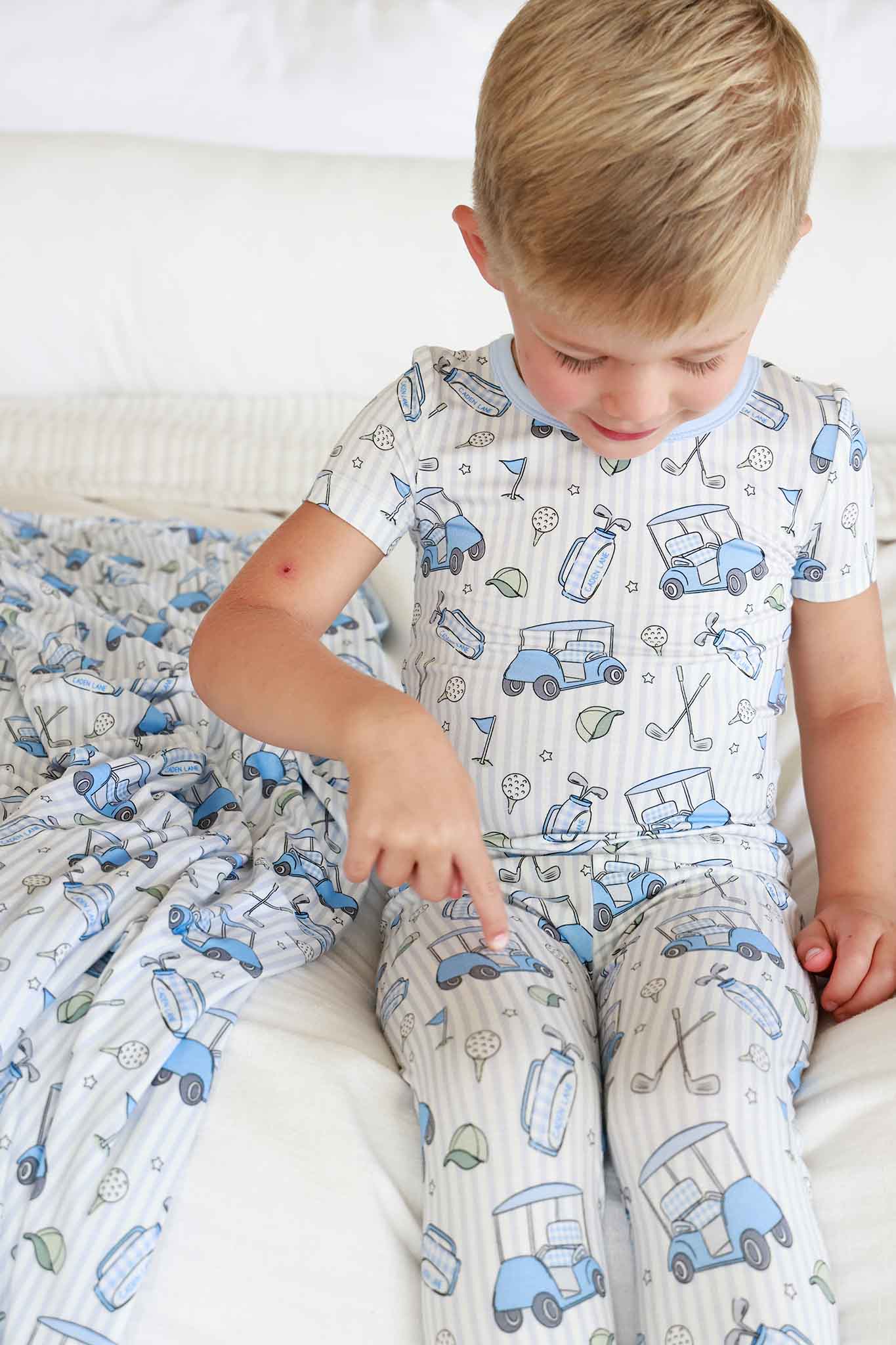 Two Piece Bamboo Pajama Set | Caddie Crew Blue - Image 8
