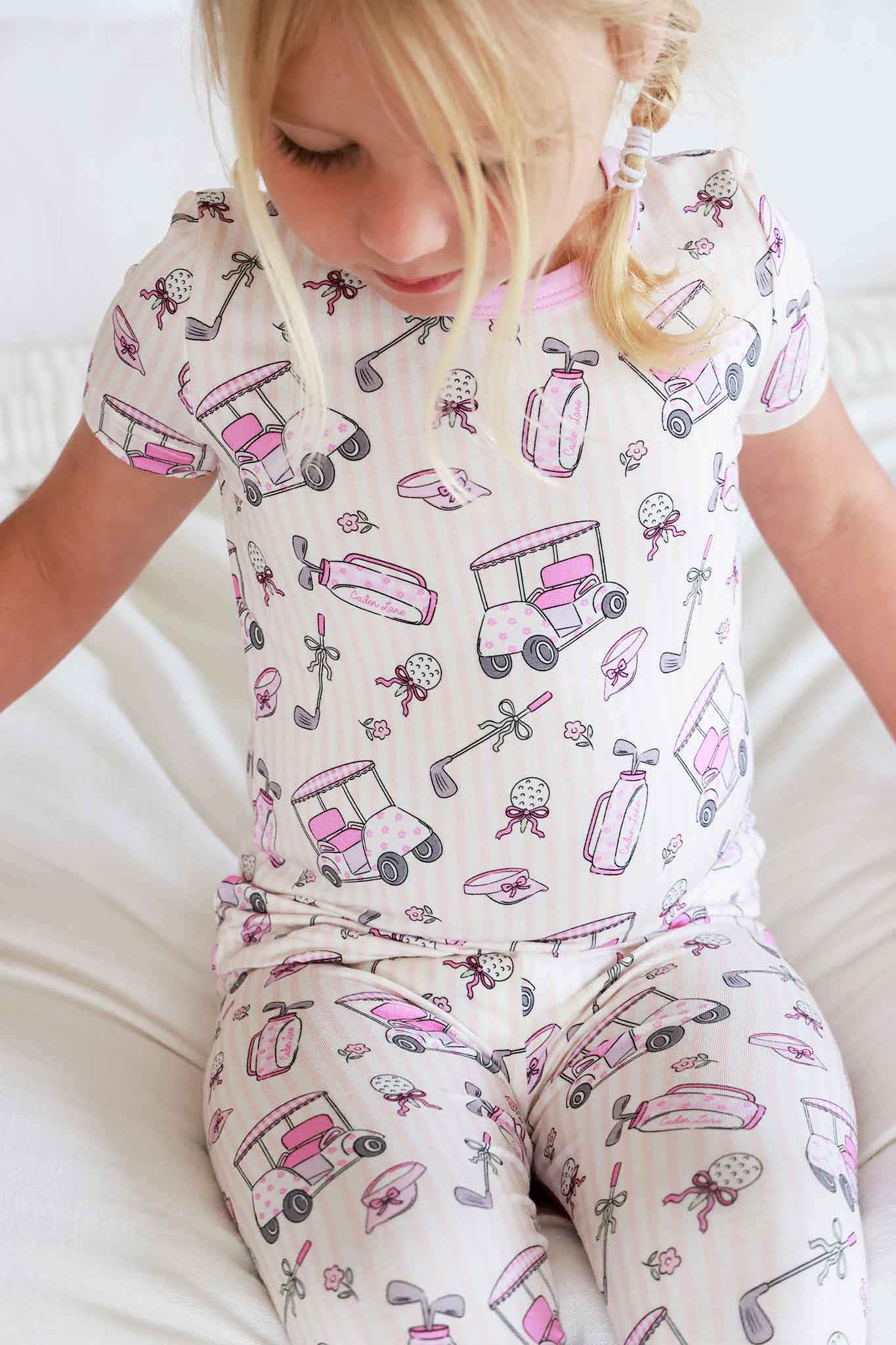 Two Piece Bamboo Pajama Set | Caddie Crew Pink - Image 3
