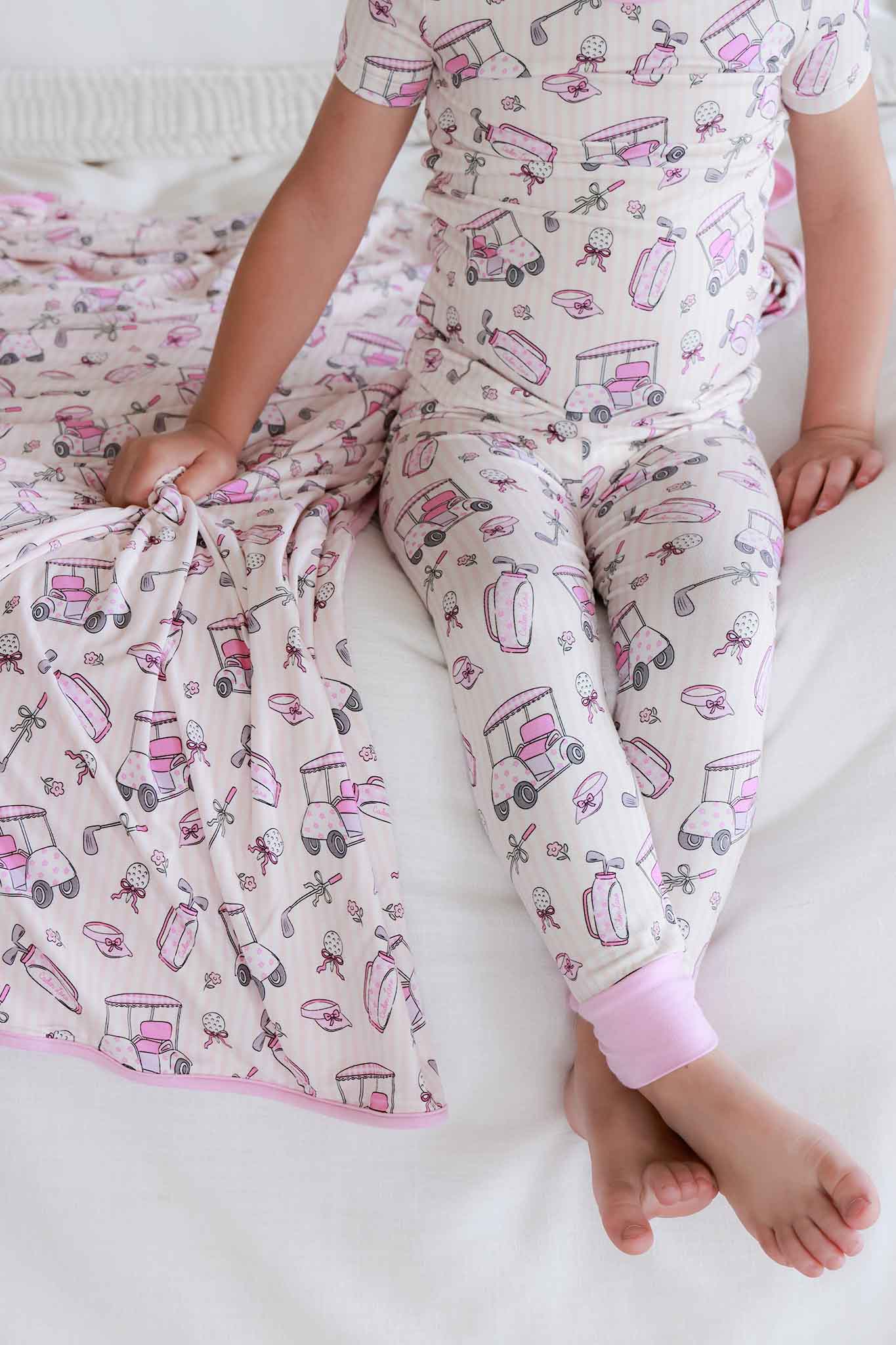 Two Piece Bamboo Pajama Set | Caddie Crew Pink - Image 7