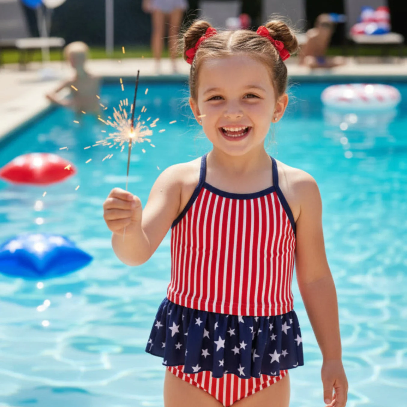 Two Piece Strappy Tankini | Stars & Stripes Party