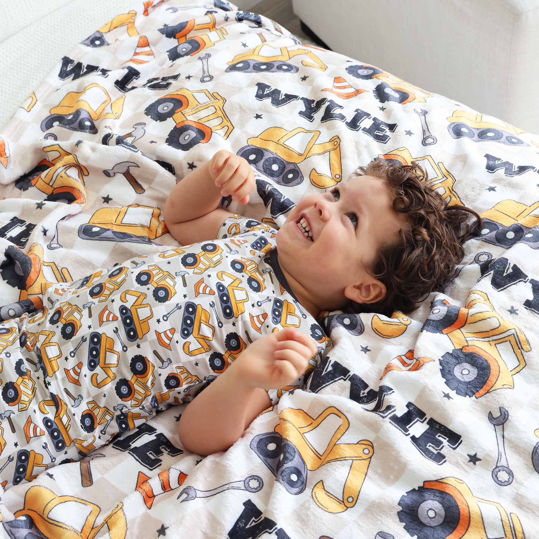 Under Construction Personalized Kids Blanket - Image 5