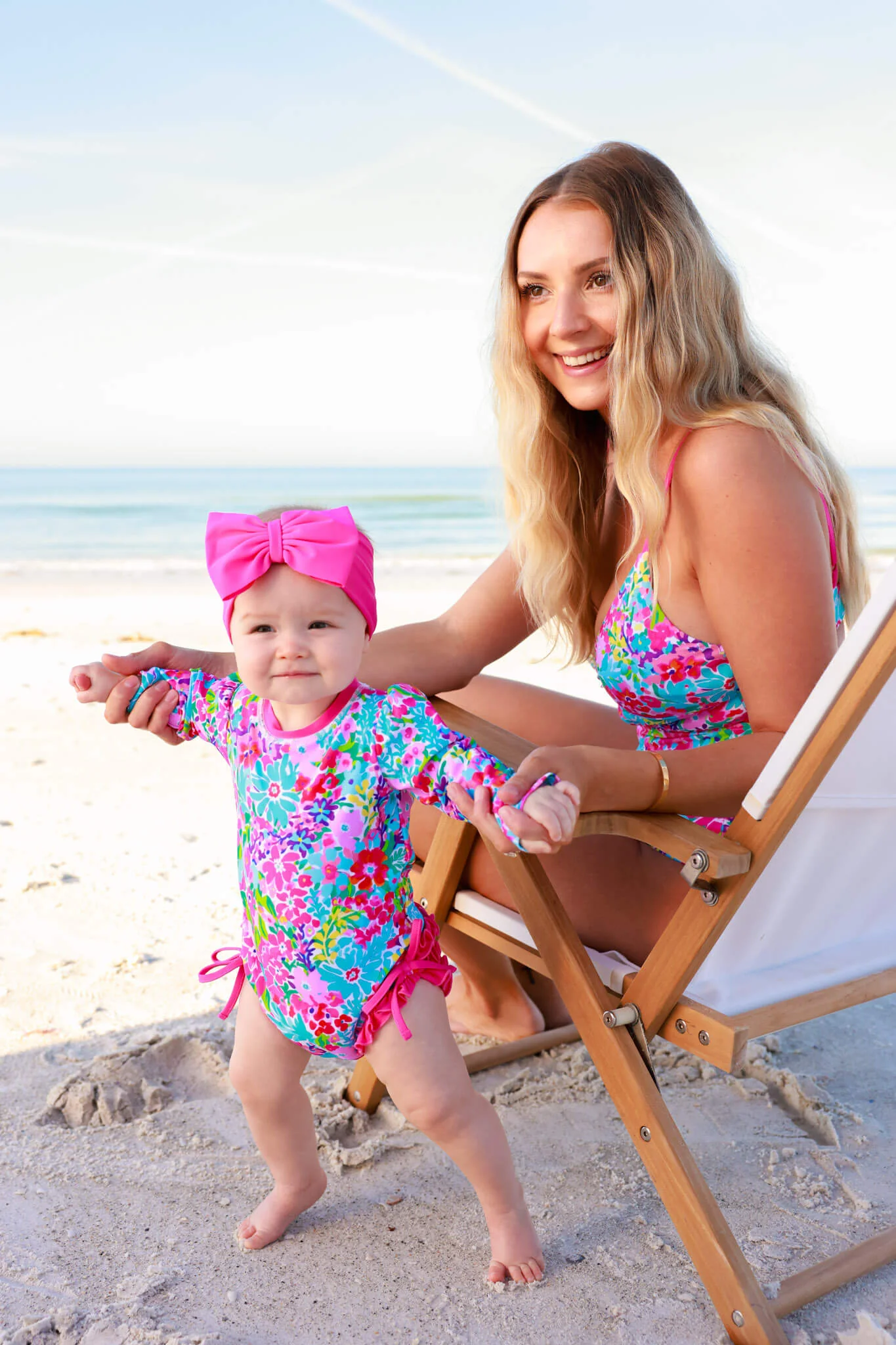 Long Sleeve Rash Guard With Ruffle Bottom | Petal Splash - Image 6