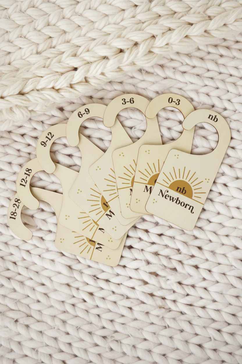 Wooden Nursery Closet Dividers | Sun