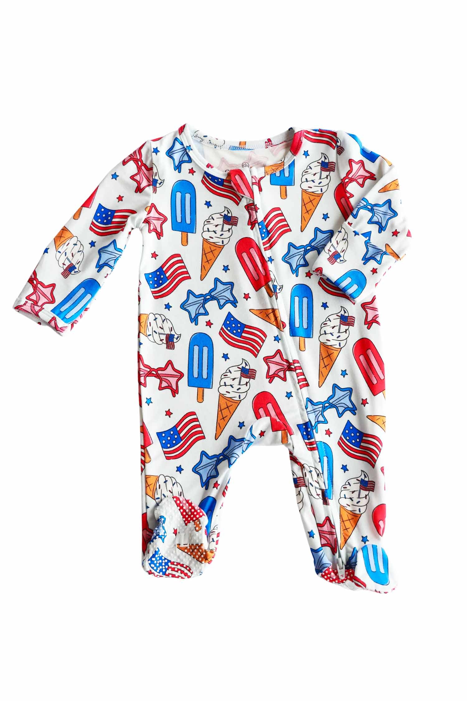 Zipper Footie | Red, White & Cool - Image 3